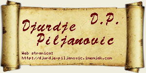 Đurđe Piljanović vizit kartica